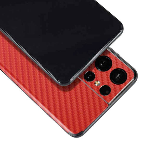 Red Carbon Fiber Specialty Material Galaxy S21 Ultra 5G Skin